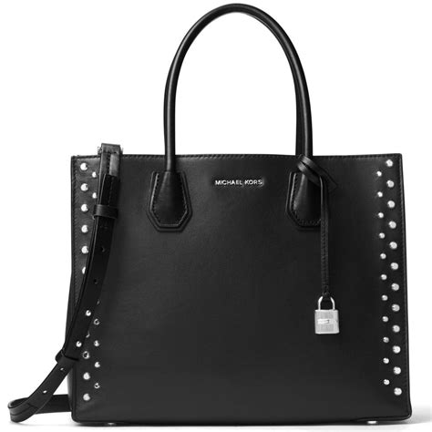 michael kors black grommet mercer tote|mercer leather convertible tote.